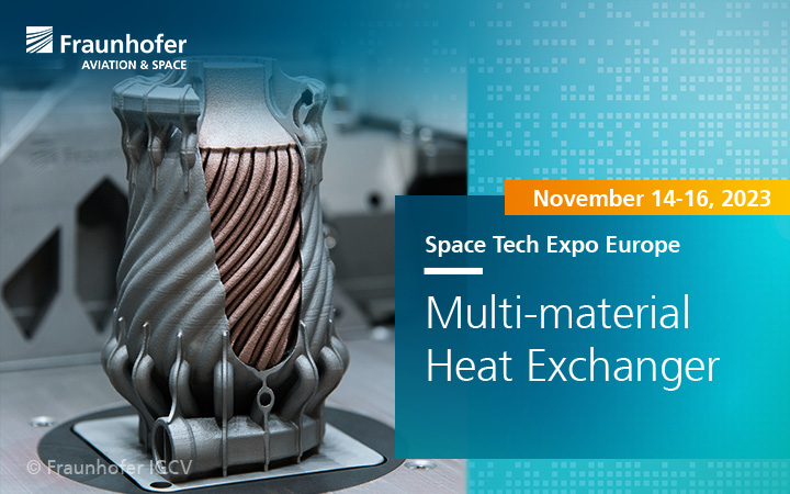 The @Space Tech Expo Europe starts on November, 14. At our Fraunhofer AVIATION &amp; SPACE booth in hall 5 will be exciting space exhibits, including the additively manufactured heat exchanger from @FraunhoferIGCV (#Additivemanufacturing). 
We are looking forward to your visit!