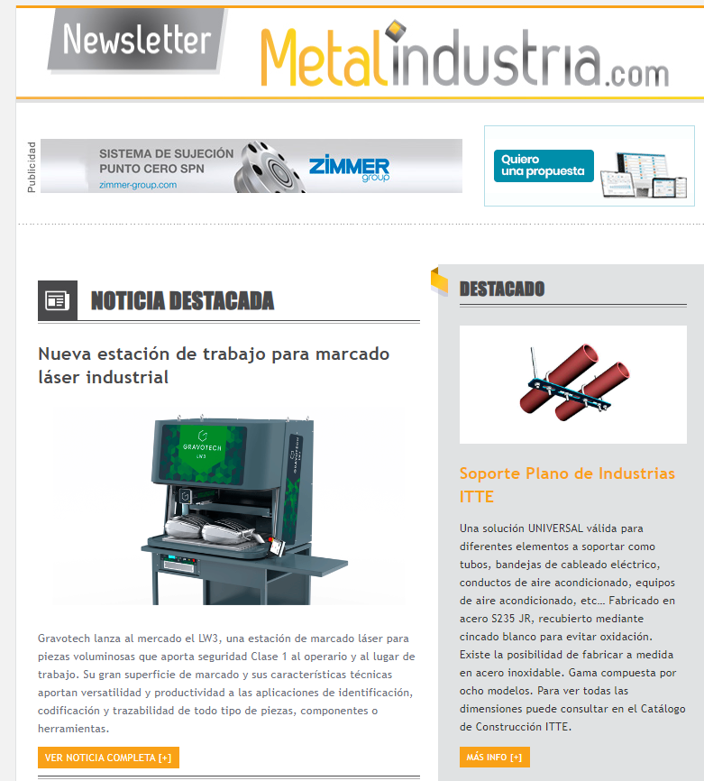 Newsletter Metalindustria: Nueva estación de trabajo para marcado láser industrial
⭐ Destacamos: Soporte Plano de Industrias ITTE

 ➡️ mtr.cool/cradkzjcxk

#Metal #industria #industria40 #fabricacion