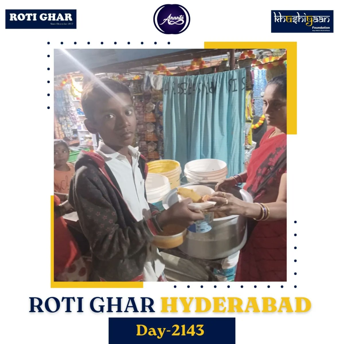 Date : 27-10-2023 Location : Mumbai Vitava Valsad Hyderabad Roti Ghar : Day 2143 'The highest of distinctions is service to others' Be kind to everyone and spread happiness across! #upliftingsociety #helpingothers #feedingkids #hungerfree #Hungerfreeindia #Kidsofrotighar