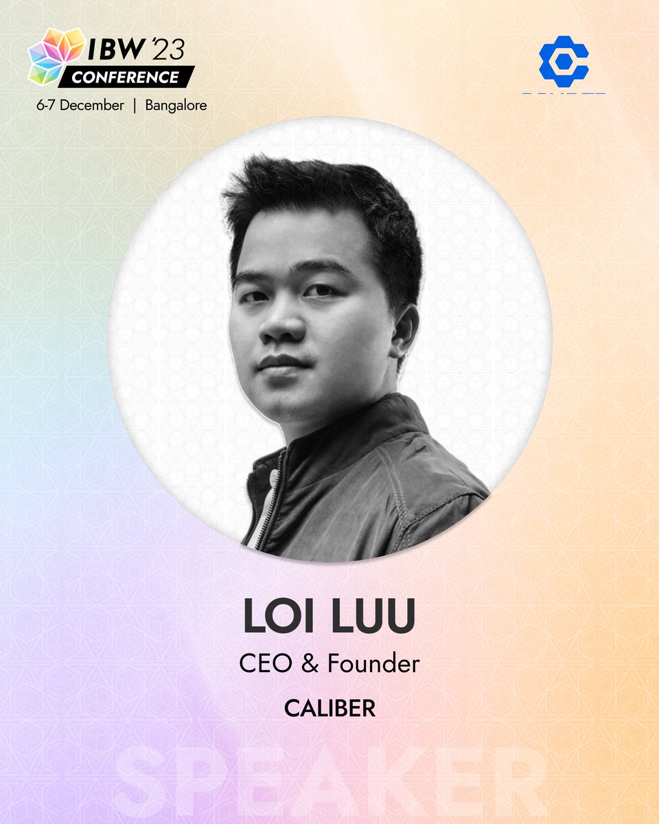 Introducing our next speaker: @loi_luu Loi Luu is Founder of @CaliberBuild a web3 venture building studio for web3 startups. He previously founded Kyber Network in 2017, an on-chain decentralized trading protocol for digital assets, and now serves as the chairman of the board.