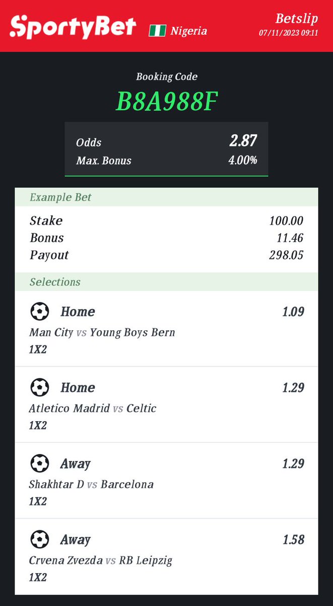 Sure 2.8 odds ready to BOOM @FreshBossTips @SomtoPunta @LouieDi13 @Ekitipikin @deenayaah @LadyBet8 @OlaseniFeyisayo @Daily_booom @BoomQueen_ @omo_akinnn
@Ada_Daddyya @Agba_Tuzpundit @Banktippz @Banktippz @bettinghubgames @Boochi_dgreat  @DailyOdds_ @DailyOdds_ @DreyTipsAreena