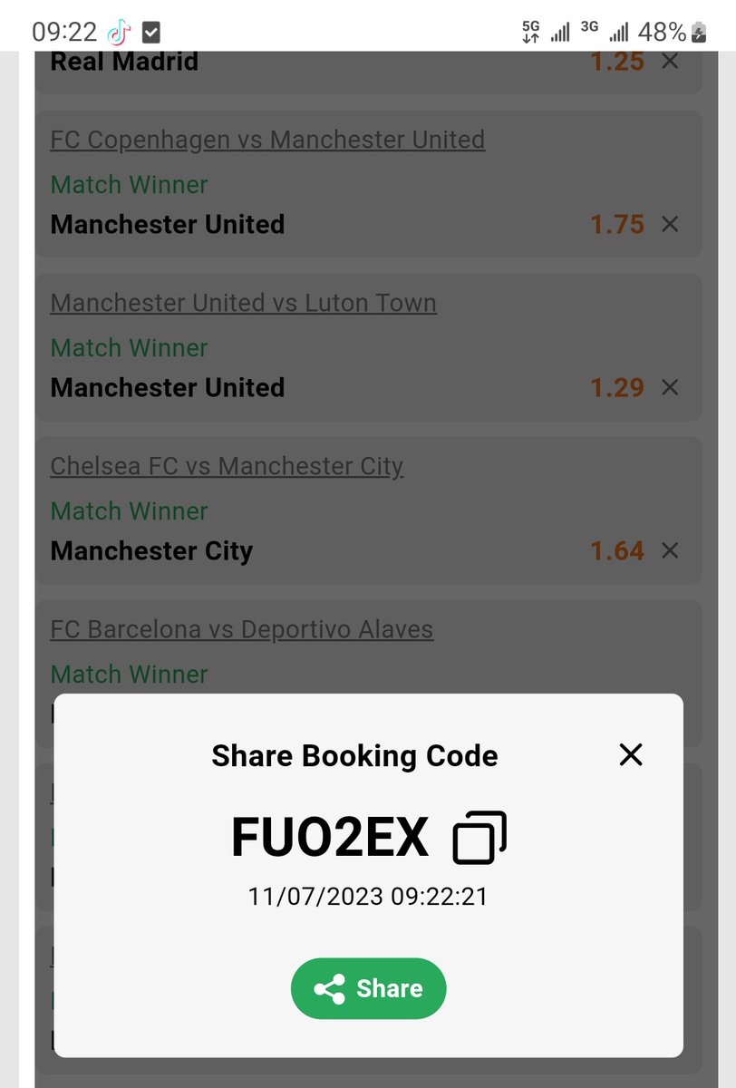 OlaseniFeyisayo's tweet photo. 1. 2K  ODDS ON BETCORRECT LONGSHOT 

Booking code : FUO2EX

Don’t have an account yet , Register now with the link below 👇 and get 100% bonus on your first and 2nd deposit 🔥🔥🔥🔥

Register here 👉🏻 https://t.co/8EmyTNCmsN

2 THOUSAND NAIRA TO 2.5MILLION NAIRA 💡💚 https://t.co/GiL5hGrV60