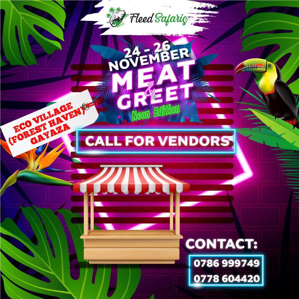 Hey guys it’s time for you to make money as your having fun 😊

The call for vendors is on 👍
Call 0786999749 and secure your self a spot for your business at the 
#MeatandGreet 
#NeonEdition

📌