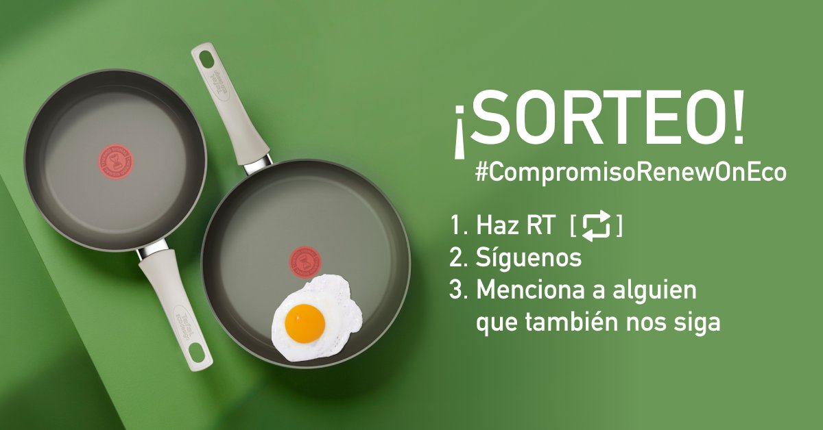 SORTEO #CompromisoRenewOnEco

📣 Participa y consigue Un SET de sartenes Renew ON en cada canal de TEFAL España: Facebook, Twitter e Instagram. 📣
Haz [RT+Follow] y menciona a 1 persona que también nos siga

📆 Tienes tiempo hasta el 16/11 incluido.
¡Suerte!