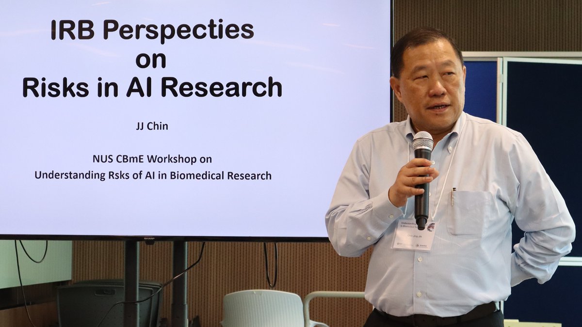 CBmE SHAPES (@shapes_nus) on Twitter photo #IRB perspectives on risks in AI research
Chin Jing Jih
Workshop, 7 Nov 2023: Understanding Risks of #AI in Biomedical Research
#Bioethics #ResearchEthics <a href="/NUS_CBmE/">NUS Centre for Biomedical Ethics</a> <a href="/MOHSingapore/">Ministry of Health</a> #IRB perspectives on risks in AI research
Chin Jing Jih
Workshop, 7 Nov 2023: Understanding Risks of #AI in Biomedical Research
#Bioethics #ResearchEthics <a href="/NUS_CBmE/">NUS Centre for Biomedical Ethics</a> <a href="/MOHSingapore/">Ministry of Health</a>