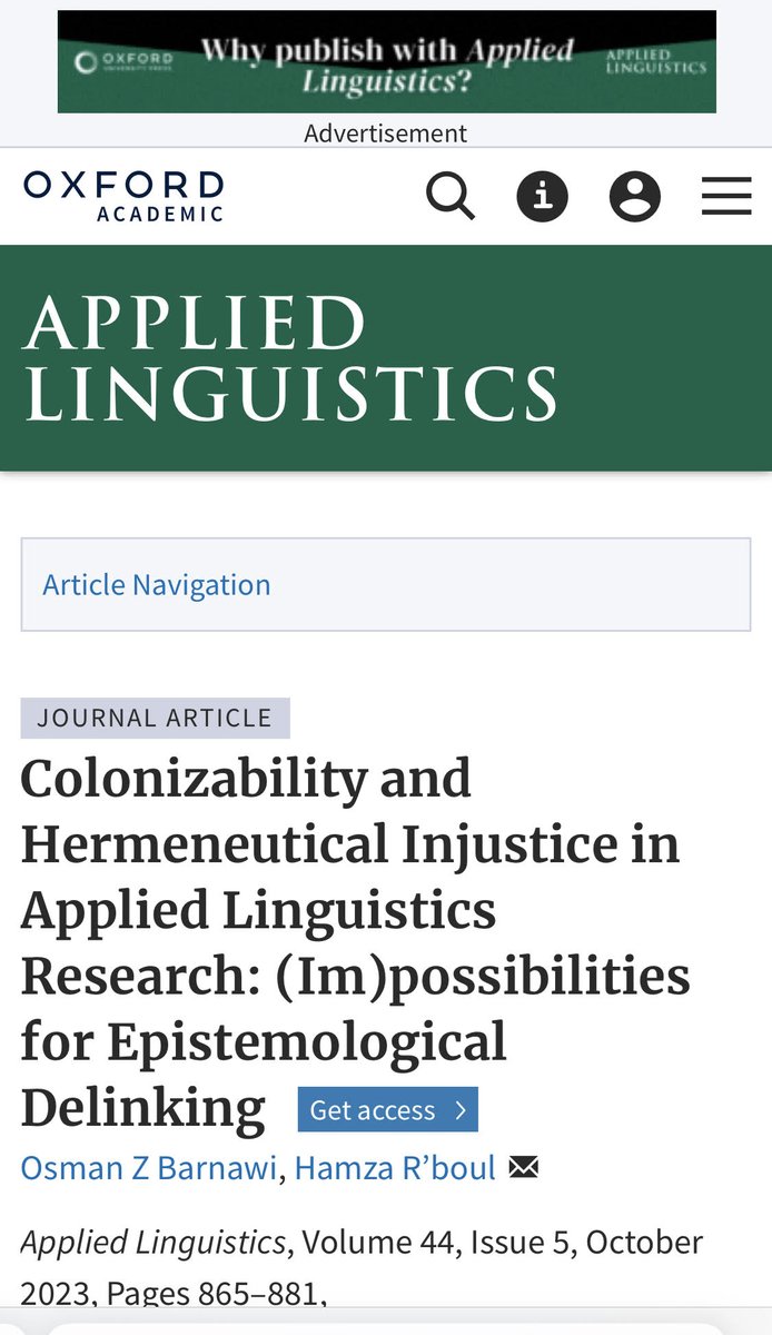 Is it decoloniality or re-coloniality of applied linguistics that we are engaging with? What decolonialities are possible to account for the Global South(s) and their varying degrees of colonizability?

In this article we grapple with these questions and others🙂