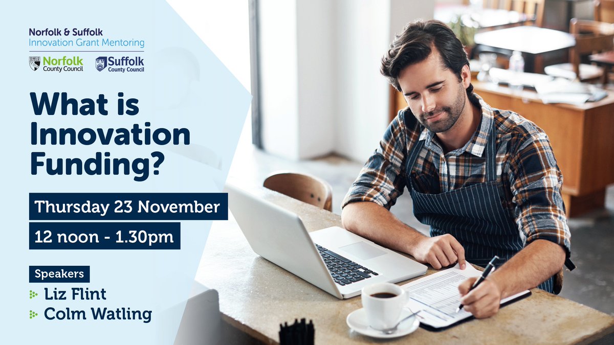 West Suffolk businesses don't forget to register to attend this online webinar! Taking place on Thursday, it is designed to guide you through applying for innovation funding. tickettailor.com/events/norfolk… @WestSflkGrowth
