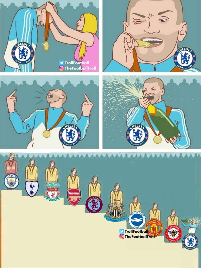 Chelsea after beating 9 man Tottenham