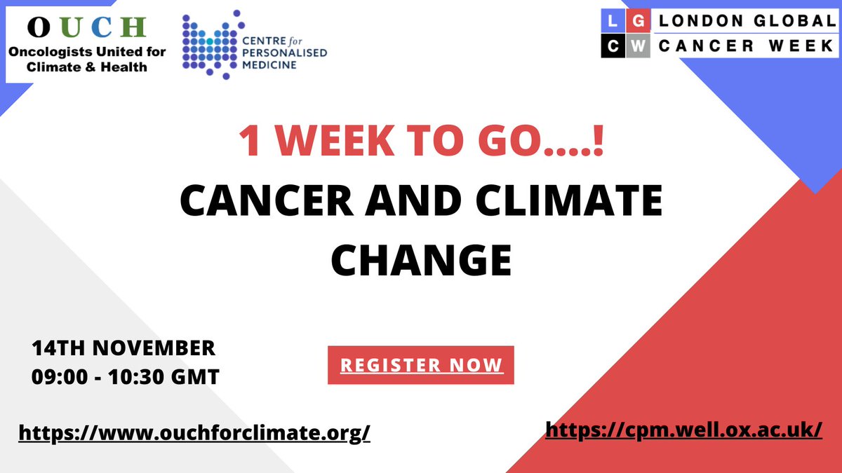 Join us for our @LGCW2023 Cancer and Climate Change event (online) with Debra Roberts @DrRoselleDG @JalvingHilde @MxSibanda @RobChuter @joan_schiller Details and sign up here bit.ly/3KQD3wj