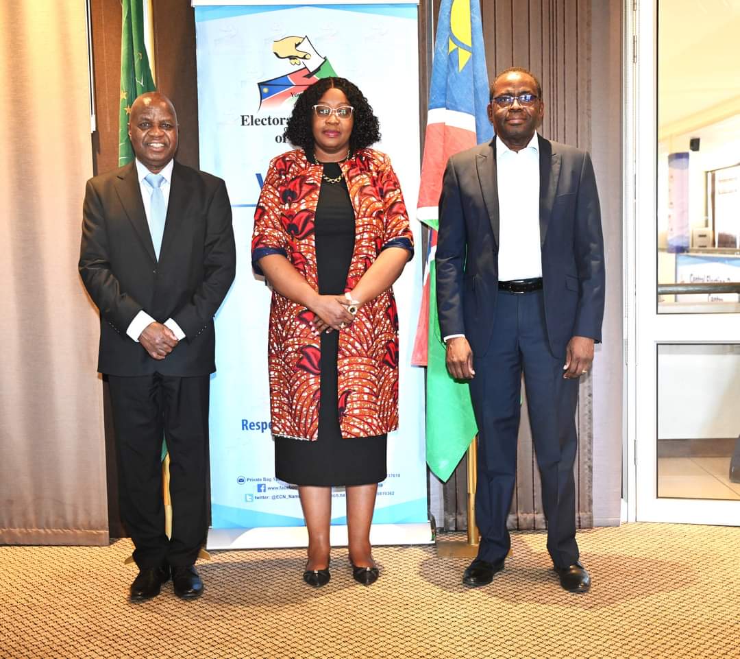 Ambassador George Liswaniso, the Ambassador of the Republic of Namibia to Sweden paid a courtesy visit to  Dr Elsie Nghikembua, the Chairperson of ECN to discuss issues related to the International IDEA based in Stockholm, Sweden. In attendance was  Mr Peter Shaama, ECN's CEO.