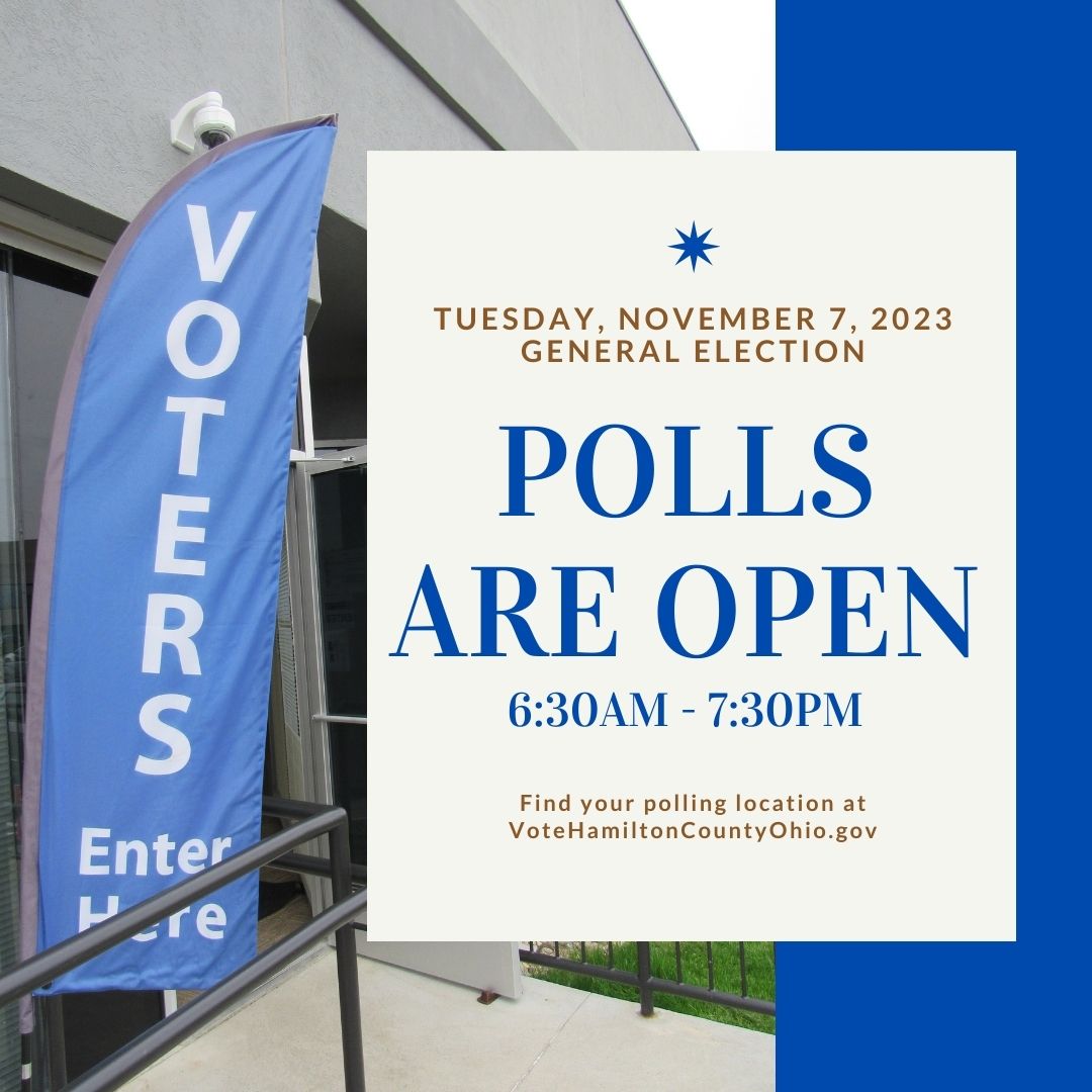 Today is Election Day! The polls will be open from 6:30 am until 7:30 pm on Tuesday, November 7th.