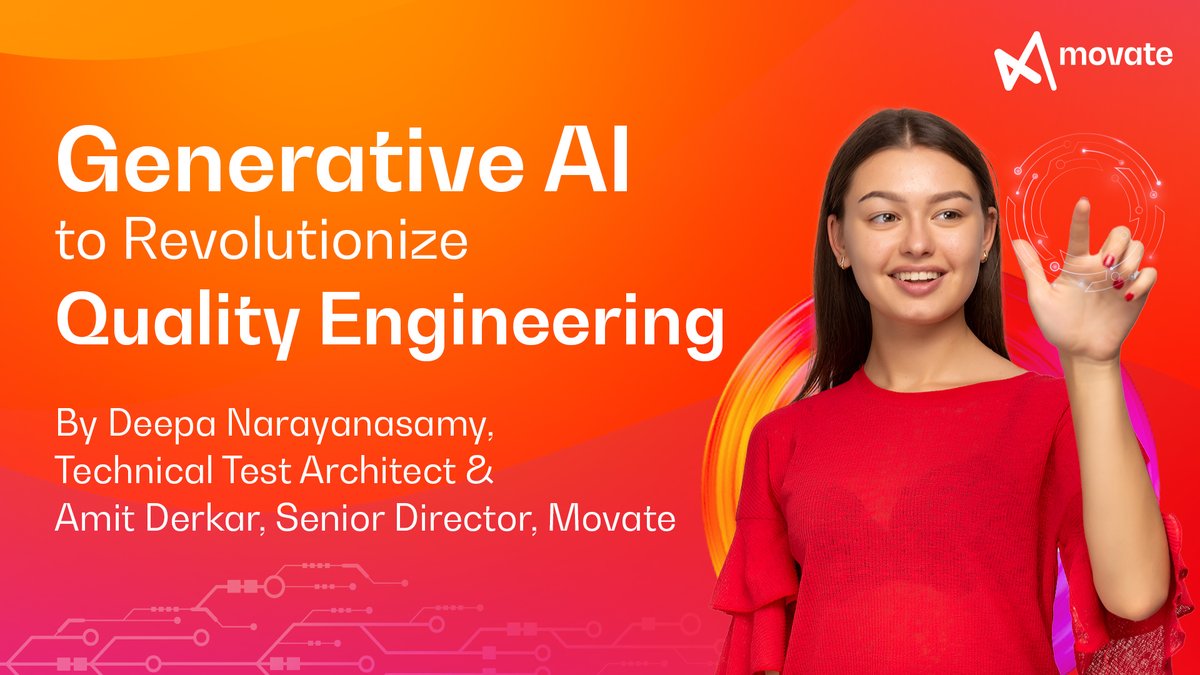 movate_inc's tweet photo. This #article by Deepa Narayanasamy, #TechnicalArchitect, and Amit Derkar, Senior Director, explores how #GenerativeAI can disrupt the #QualityEngineering process while automating tasks, providing insights, enhancing software quality & more:https://t.co/swKyT58Hsw https://t.co/0WP2Wx0TIu