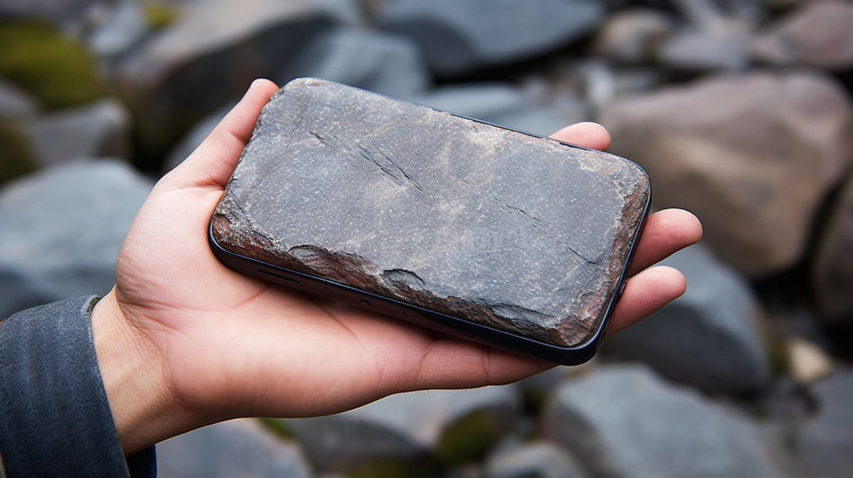 The Outernet - A cleverly disguised handheld device that appears to be a smartphone but is, in fact, just a rock.