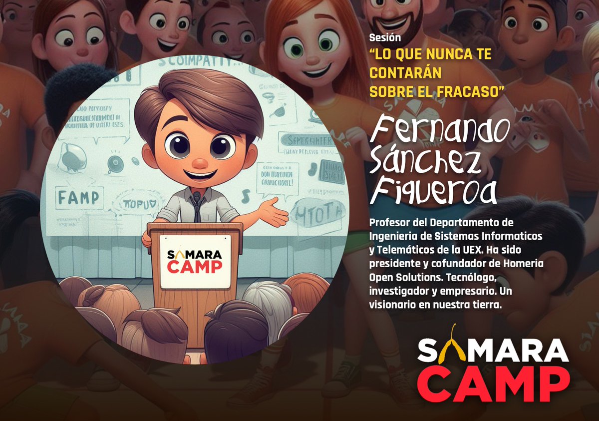 🚀 Hoy en #Plasencia, nuestro CEO desvela los secretos que nadie te contará sobre el fracaso en el Sámara Cap. 

¡Prepárate para inspirarte! 💪

#AprendiendoDelFracaso #Charla #Superación #SámaraCamp