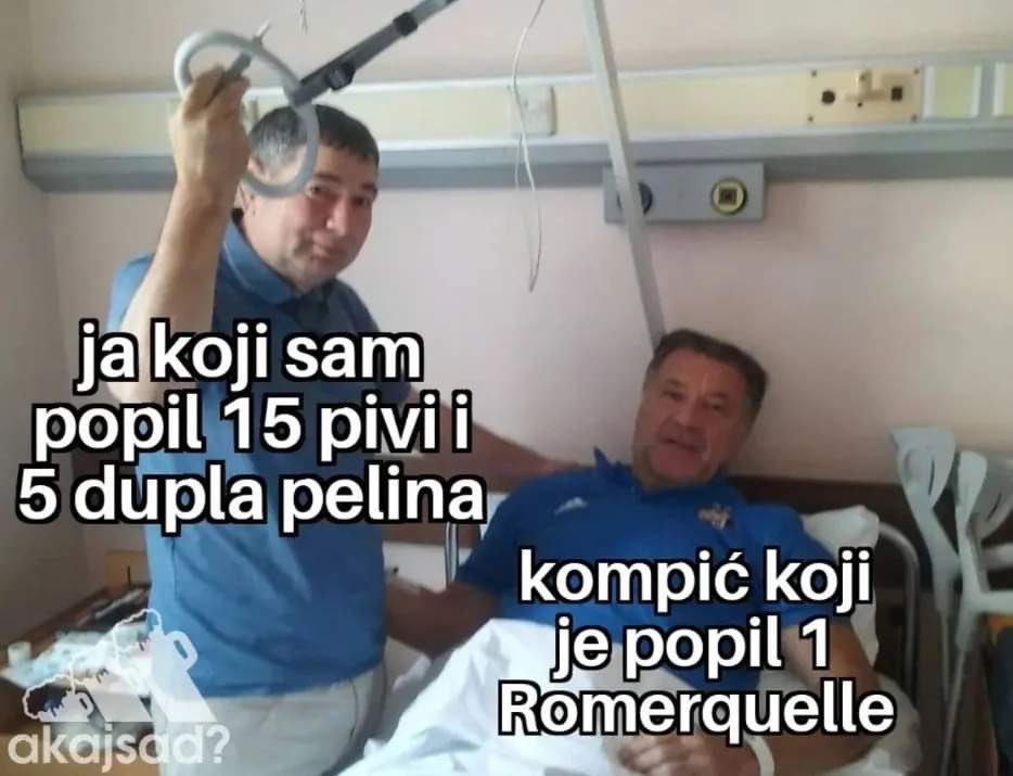 Ne znam koliko je javnost upoznata s tim da sam hipohondar i sad umjesto gemišta uz marrndu pijem bevandu, ovo je mi je teže palo od lokdauna, onda smo barem lokali ko ljudi