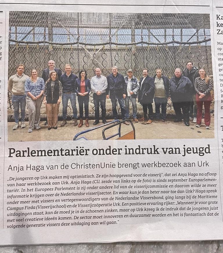 Wanneer je voor grote uitdagingen staat, kan de moed je in de schoenen zinken, maar op Urk kreeg ik de indruk dat de jongeren juist met veel ideeën komen. De sector moet innoveren en het is fantastisch dat de volgende generatie deze uitdaging aan wil gaan.

📰in <a href="/heturkerland/">Het Urkerland</a>