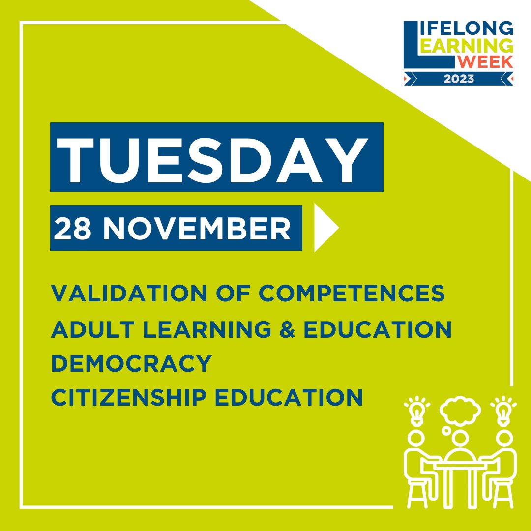 lllplatform's tweet photo. 👥 The second day of the #LLLWeek will have workshops that will address #KeyCompetences for democracy, participation, citizenship education and more!
Make sure to check the programme and register to as many events as you wish: https://t.co/IfLgkcRQhL https://t.co/7M865BOHHB