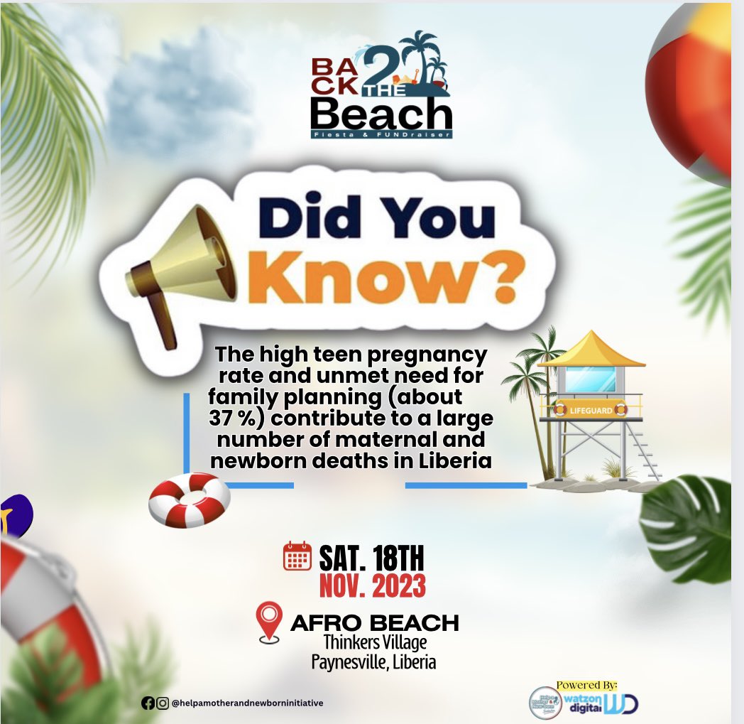 12 days to go!

Help us change this narrative by getting your ticket to attend the “Back to the Beach event.

#reducingteenagepregnancy 
#improvinghealth