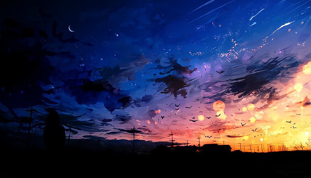 「夕焼けの群れ 」|うらなのイラスト