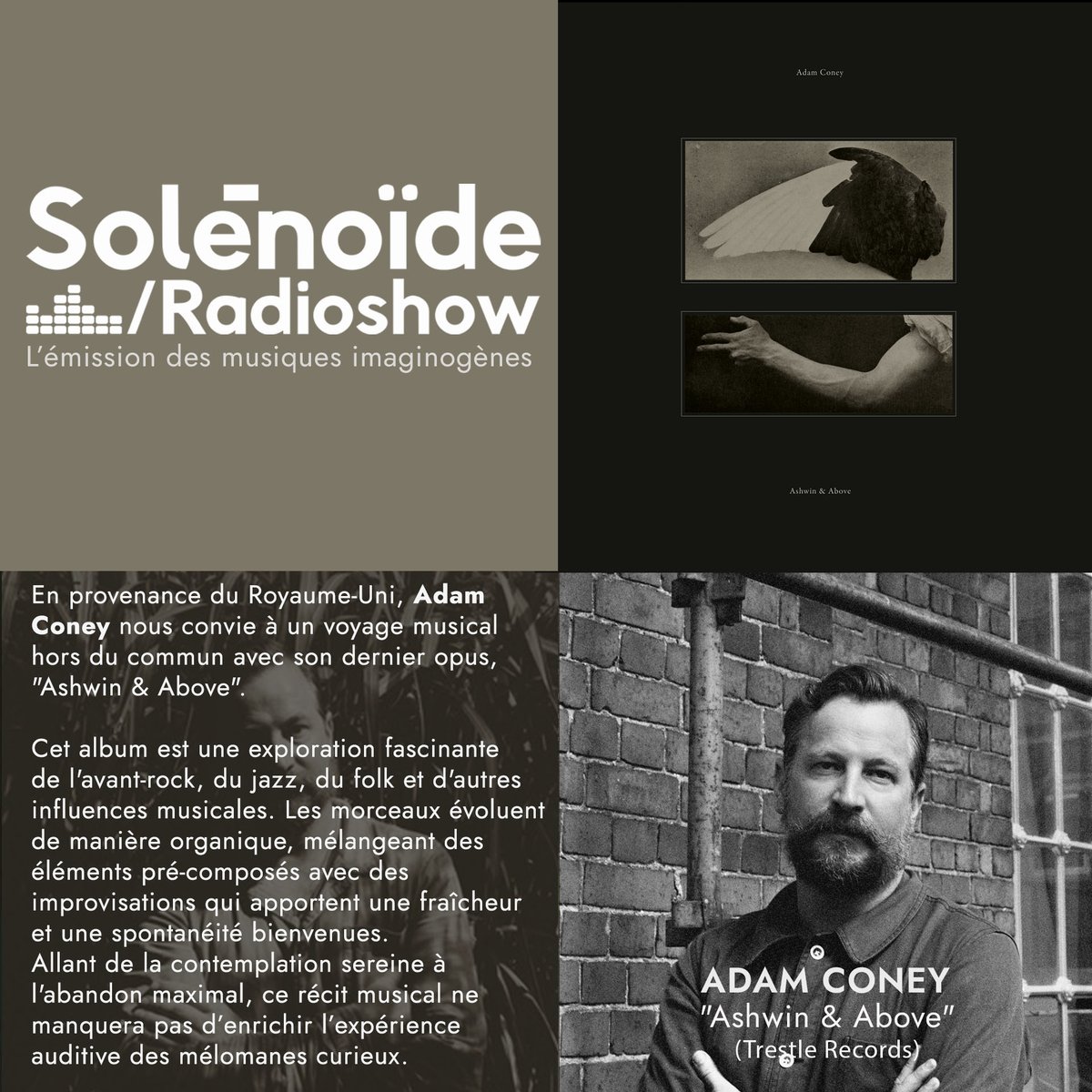 New review on solenopole.blogspot.com/2023/11/chroni… 
Coming soon to programming in Solénoide Radioshow, a program broadcasted on 30 radio stations/50 FM-DAB antennas!
<a href="/trestlerecords/">Trestle Records</a>  
#adamconey #alternative #progressiverock #avantprogressive #instrumental #London