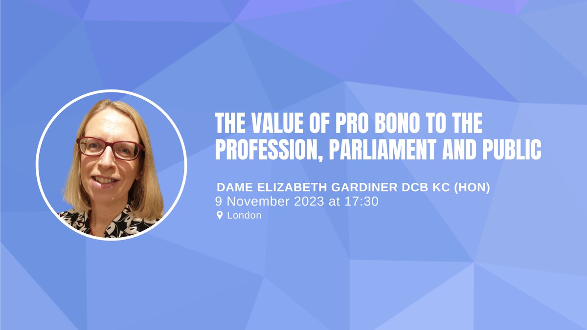 We’re looking forward to our #ProBonoWeek event in London on 9 November at which Dame Elizabeth Gardiner will be speaking on the value of pro bono. We have a very limited number of tickets left so please get in touch (mail@probonoskills.com) if you're interested in coming along!