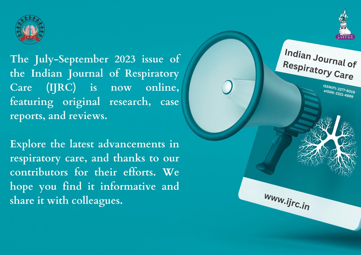 Indian Journal of Respiratory Care (IJRC) tweet media