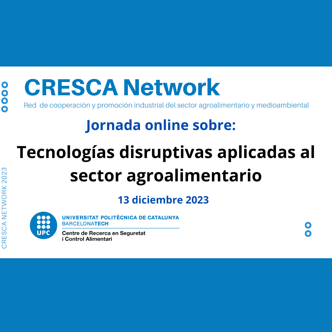 cresca_net's tweet photo. Tecnologías disruptivas aplicadas al sector agroalimentario. Jornada técnica online. La inteligencia artificial y otras tecnologías están transformando la forma en que producimos y consumimos alimentos.  Inscripción: https://t.co/HoAvUFCJr4 https://t.co/QoQ25rtUSI