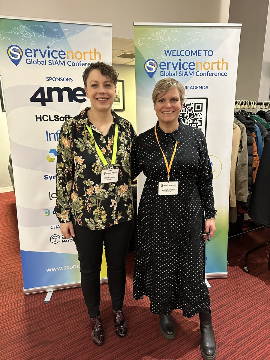 So excited to be at #servicenorth2023 with @ClaireAgutter Looking forward to learning about #SIAM trends and innovations and chairing the track 2 room @MicrosoftUK #Manchester