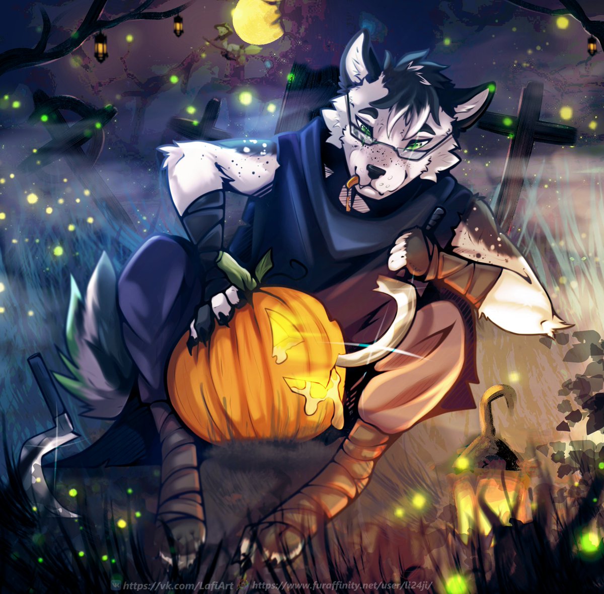 Li24ji's tweet photo. #furry #art #digitalart #male #Lafi #Li24ji #Halloween
#night #pumpkin https://t.co/w7fTCWbGHe