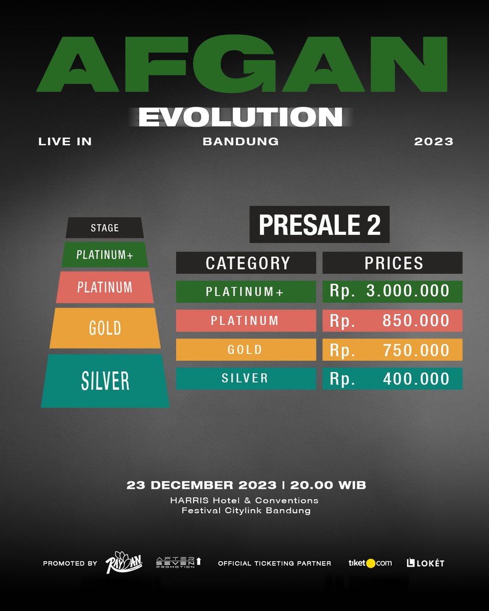Bandung!! #AfganEvolutionBandung2023 is coming to you this December 23rd 2023! Gak sabar seru-seruan sambil menutup tahun 2022 bareng Afganisme Bandung. Grab your tickets now! 🙏🏼🎉