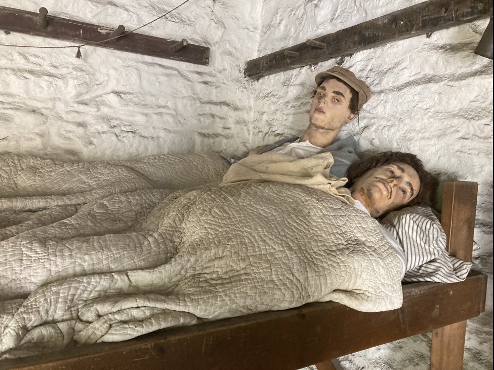 Day 7: Uncanny. Is it me or do the eyes of museum mannequins follow you around the room? My son is terrified of mannequins &amp; when we visited <a href="/KillhopeMuseum/">Killhope Museum</a> the staff helped us so he could avoid them. Here are two of their miners getting some rest <a href="/WeirdMannequins/">Weird Mannequins</a> #Museum30
