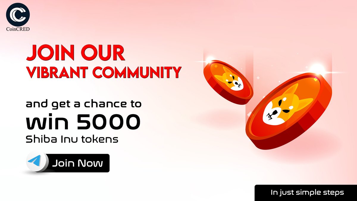 🚨Giveaway alert🚨 (5000 Shiba Inu  each to 2 lucky winners)          
Rules:-       
1️⃣@coincredofficl
2️⃣Tag your 2 Friends        
3️⃣ Like and Retweet        
4️⃣ Join Telegram Community  👇
t.me/coincreddiscus…

#USDTGiveaway #GiveawayAlert #GiveawayTime #shibainu #Giveaways