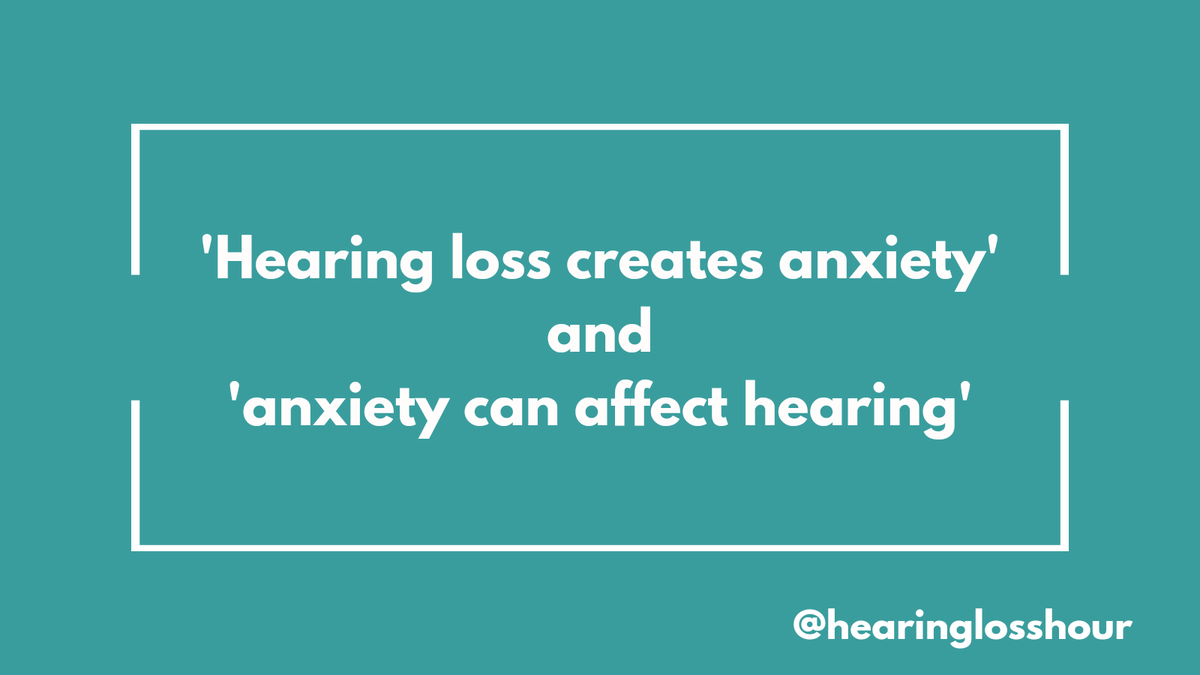 HearingLosshour's tweet photo. 'Hearing loss creates anxiety' and 'anxiety can affect hearing'

Just two of the things we'll be looking at in more detail between 1 and 2pm today.

#HearingLossHour #PeerSupport 
#HearingLoss
#Anxiety https://t.co/Wsw3diFbN1