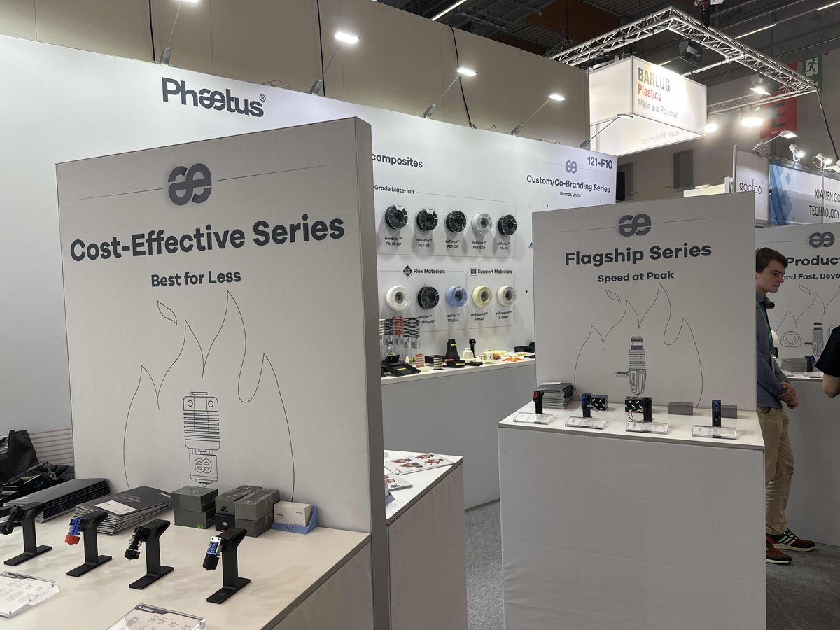 phaetus3D's tweet image. Day 1 at Formnext🔊
We're ready for everyone to come!😆
At our booth, you could find a wide range of core parts for 3D printer, including hotends, extruders, filaments and nozzles.🧐
#3Dprinting #formnext #phaetus
