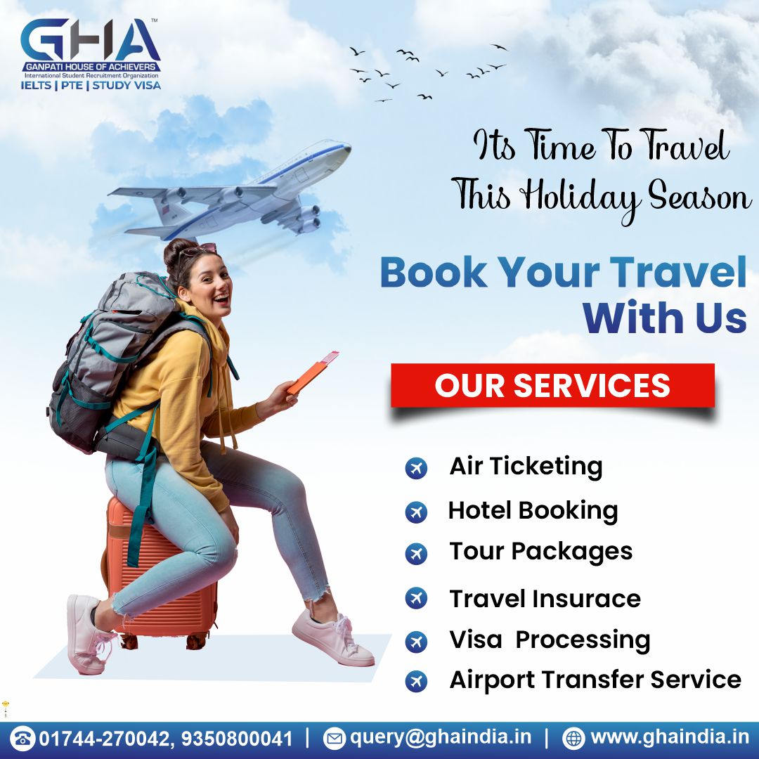 Plan holiday ..?
Then don't worry about Visa, Flight booking, hotel Booking, Tour package or anything, GHA make your journey easy and comfortable.

#ganpatihouseofachievers #flight #touristvisa  #gha #studyabroad #holiday #ticketbooking