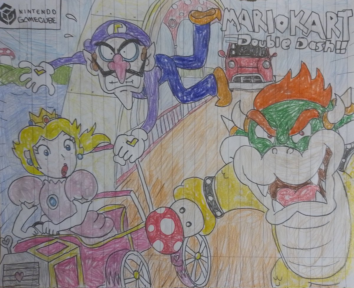 It's been 20 years since Mario Kart Double Dash!! was released on the GameCube
#Mario #MarioKart #mariokartdoubledash #20yearsofmariokartdoubledash 
#mariokartdoubledash20th #mariokartdoubledash20thanniversary #OnThisDay #myartwork #TodayInHistory #todayingaminghistory #gamecube