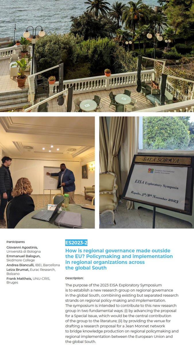 This deserted, old-world grand hotel on the Portofino Coast would be cut out for a murder mystery but it is also a great setting for the @europeanisa Symposia, including our regional governance retreat with @agostinis_g @Ea_Balogun @Andre_Bianculli @LeizaBrumat. #regionalism