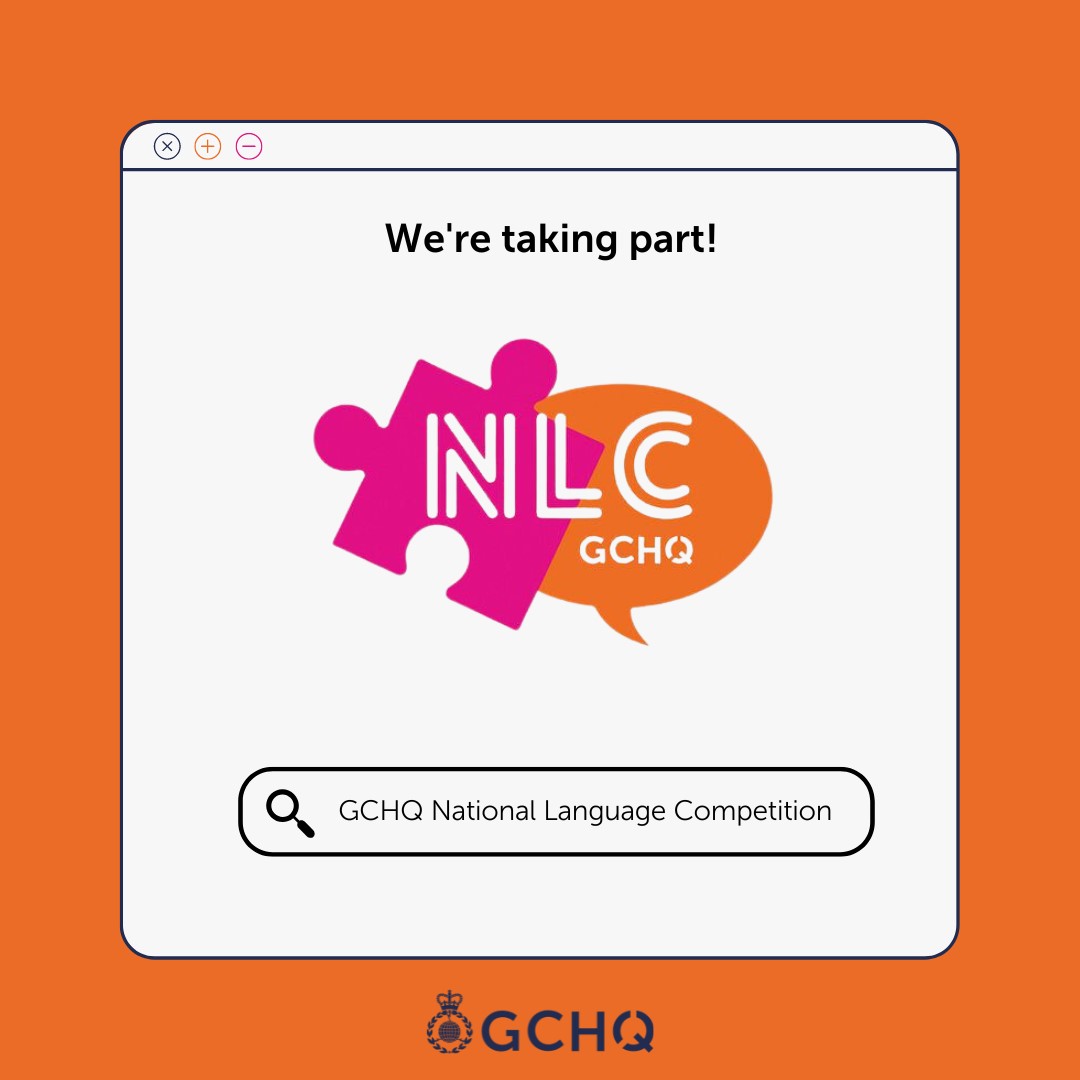 ‘We’re taking part in @GCHQ’s National Language Competition 2023, which aims to inspire language learning in friendly competition with schools from around the UK. We can’t wait to get stuck into the puzzle-solving and putting our language skills to the test #NLC2023’