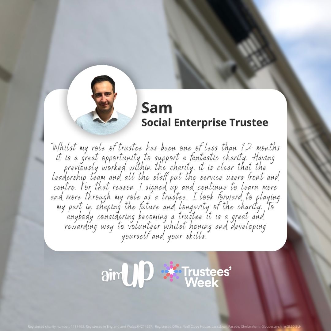 Sam was our very first Manager at our Social Enterprise <a href="/portlandchelt/">The Portland Guest House</a> following a career change Sam is now a Trustee...

#TrusteesWeek #volunteer #SocialEnterprise #Charity #community