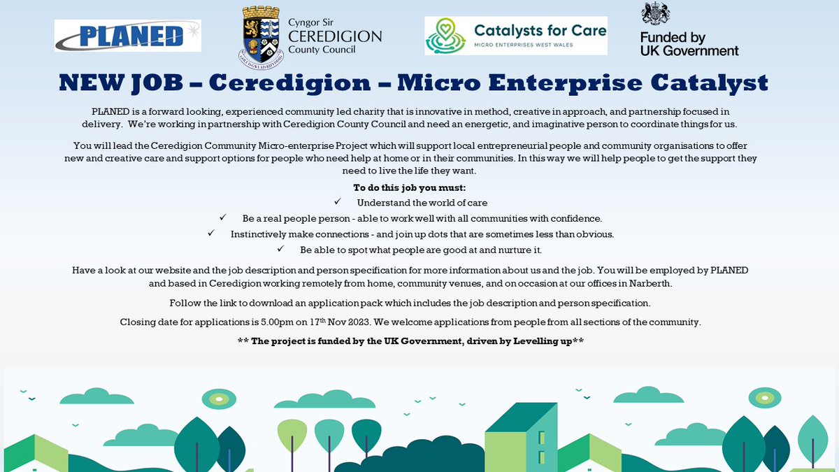New Project Coordinator job opportunity in #Ceredigion - £29k 👇

Amazing opportunity to make a real difference to the care / support sector in Ceredigion. #ChoiceandControl

Find out more and apply here: planed.org.uk/news/2023/10/1…