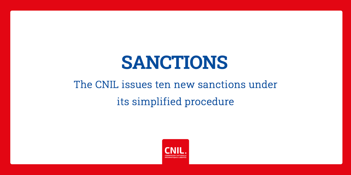 ℹ️🔴 #Geolocation of company vehicles and employee video #surveillance, data minimization, right to object: in response to the many #complaints received, the CNIL has issued ten new decisions under its simplified #sanction procedure. 👉cnil.fr/en/cnil-issues…