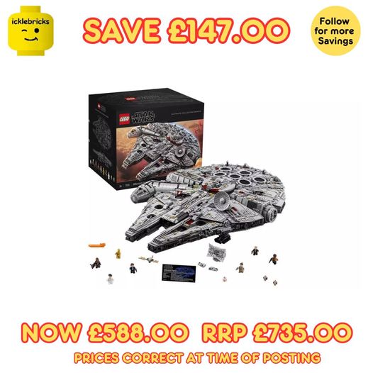 LEGO BARGAINS by ICKLEBRICKS on X FANTASTIC OFFER ARGOS Link https t itnIIFVGFB lego starwars millenniumfalcon legodeals legobargains legoinvesting reseller afol https t LSlPNzS1Vc X