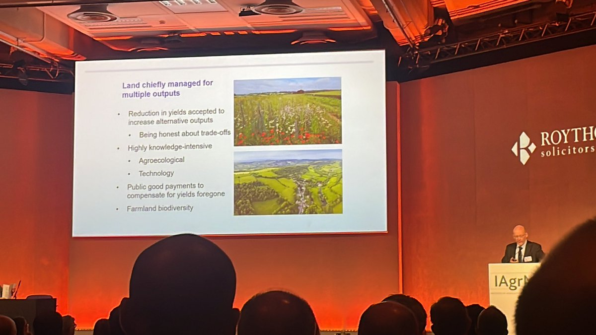 Interesting start to @IAgrM  #NFMConf2023 from Sir Charles Godfrey focusing largely on changes needed in livestock production & land use change into the future for sustainable food production and a successful farming industry, research, knowledge exchange & development are key