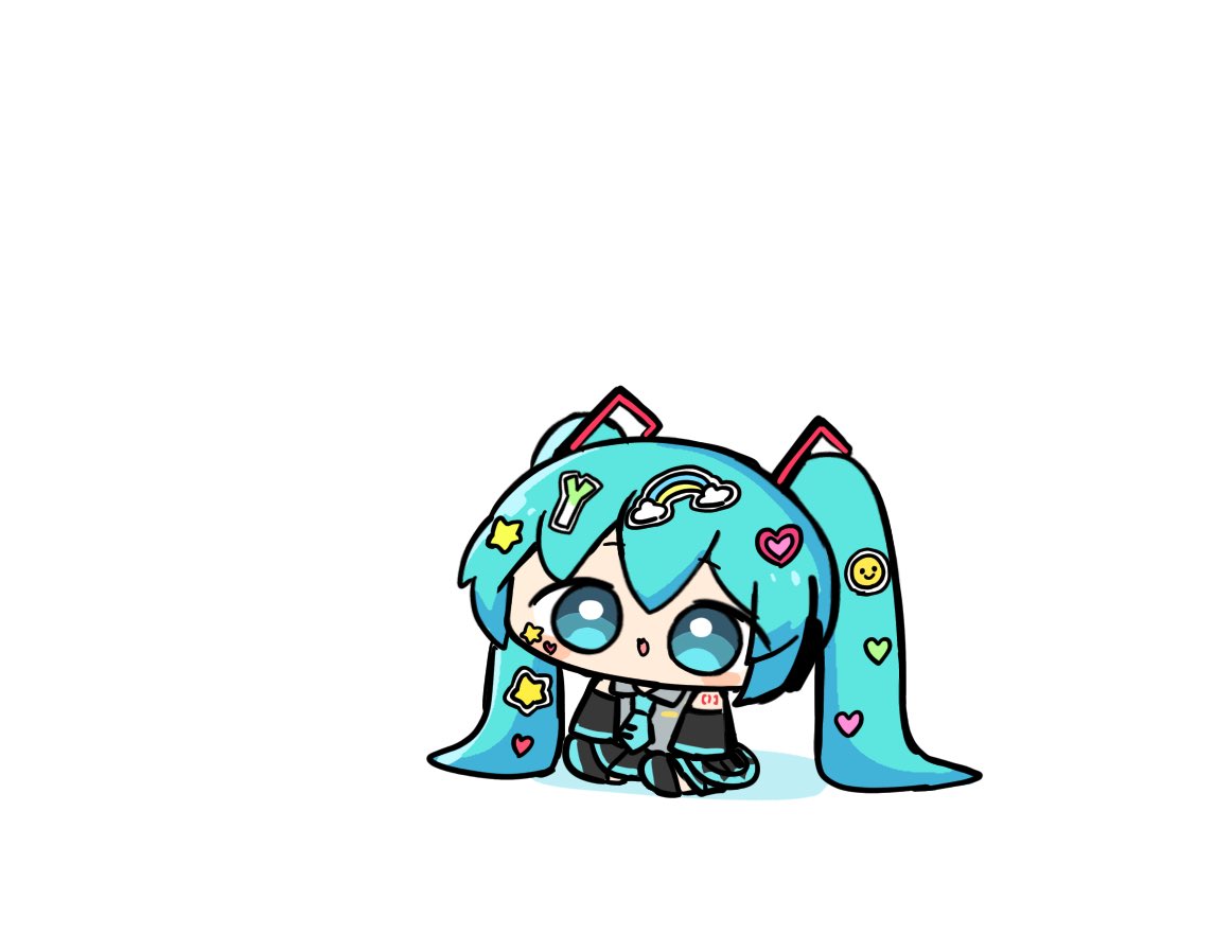 初音ミク 「シールぺたり」|のんたおのイラスト