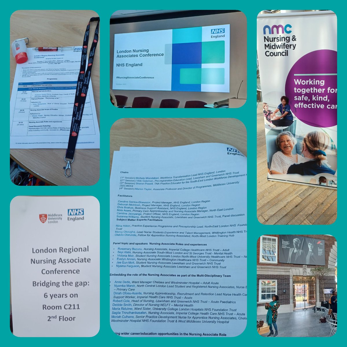 Midwife_VC's tweet photo. Excited to be at the London Region #NursingAssociateConference @MiddlesexUni.
Great to be joined by @LGT_NAs #ApprenticeNursingAssociates & #CPFs.
@LG_NHS not only will you 👀 familiar names on the fantastic programme,there's a face you'll recognise on the @nmcnews pop up banner https://t.co/m4EaBoddkv