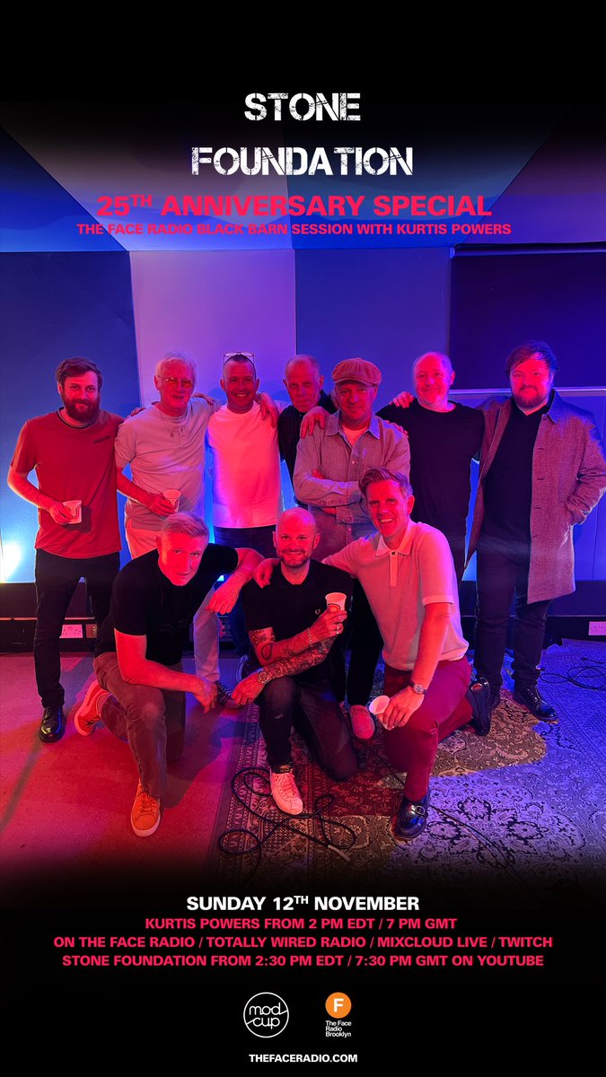 Tune in to the following link this Sunday November 12th 7.30pm GMT
Live <a href="/stonefoundation/">Stone Foundation</a> 25th anniversary session from <a href="/paulwellerHQ/">Paul Weller</a> with guests, SF live classics and presented by <a href="/TheFaceRadioBK/">The Face Radio 🌎</a> <a href="/KurtisPowers/">Kurtis Powers 🌎</a> <a href="/modcupcoffee/">modcup</a> 
See you all Sunday here - youtu.be/e8r00mbEgZo?si…