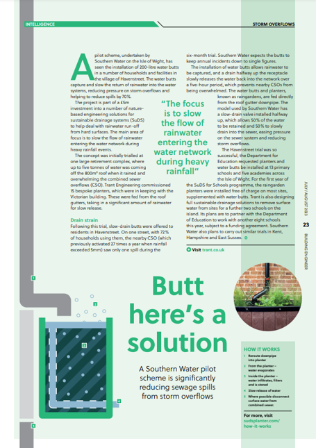 We helped <a href="/SouthernWater/">Southern Water</a> with their successful pilot scheme tackling sewage spills.

The project is part of a £5m investment into nature-based engineering solutions for sustainable drainage systems to help deal with rainwater run-off

Featured in <a href="/cbuilde/">Chartered ABE</a> 

#watermanagement #CSOs