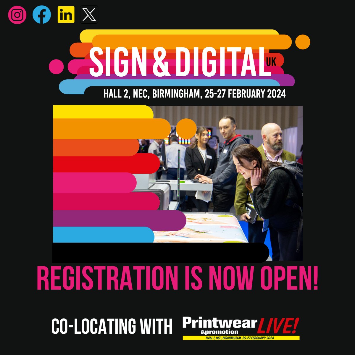 Signanddigital's tweet image. VISITOR REGISTRATION IS NOW OPEN! 📣 Visit: signdigital2024.smartreg.co.uk/Visitors/Visit… to sign-up now!🎉 #SDUK #SignandDigital #SignandDigitalUK #Signage #Digital #NECBirmingham #exhibition