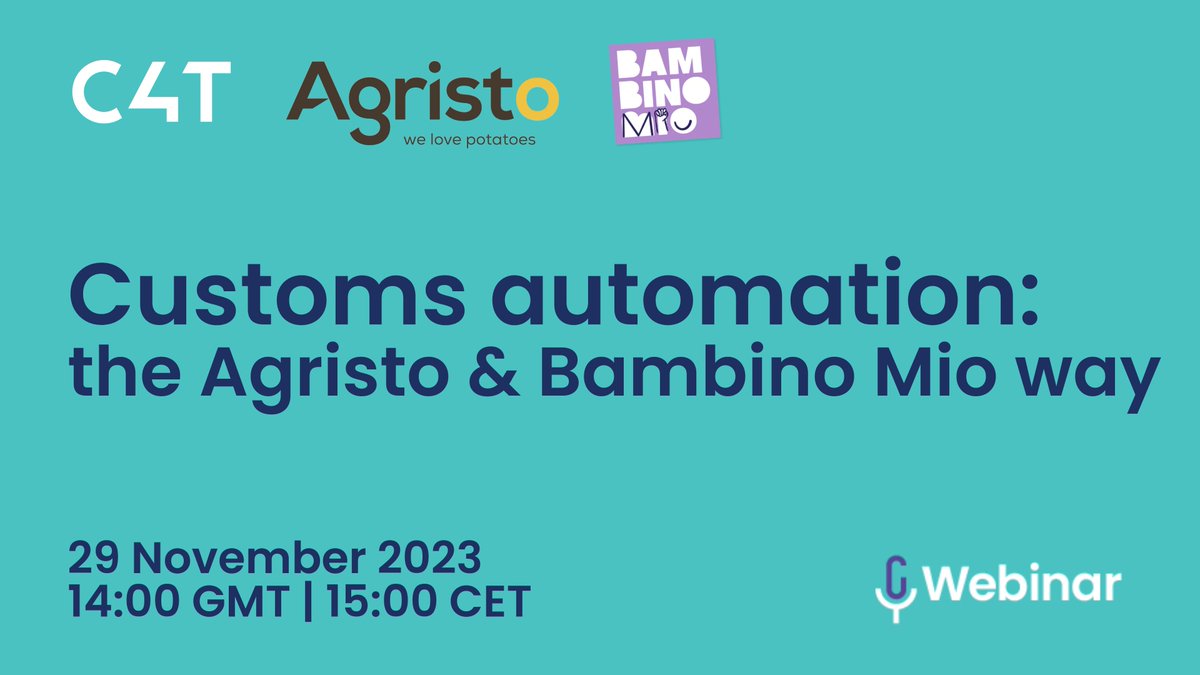 customs4trade's tweet image. Join our latest webinar featuring industry leaders, Agristo and Bambino Mio. Learn about their customs automation journey and how they use it to stay ahead in the game. Register now! hubs.li/Q02801vv0

#CustomsAutomation #Import #Export #Declarations