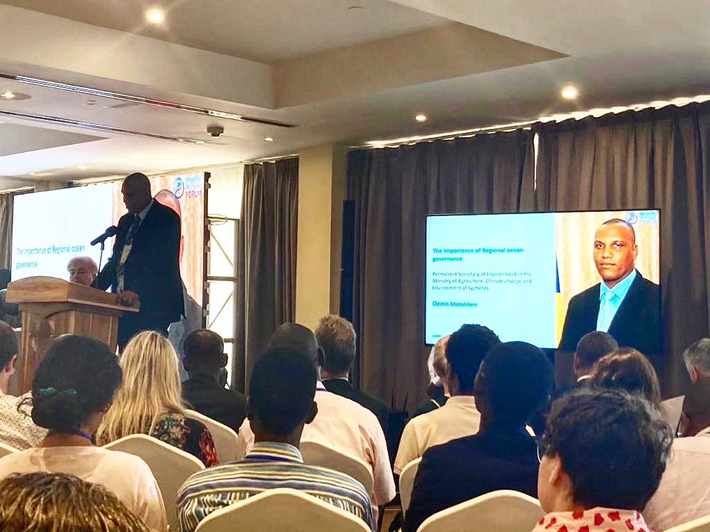 #MarineRegionsForum2023 Update: Dennis Matatiken, Permanent Secretary of Environment, Seychelles stresses the vital balance between economic development and marine resource conservation. #MarineRegionsForum #MRF2WIO #MarineConservation #BlueEconomy #OceanGovernance